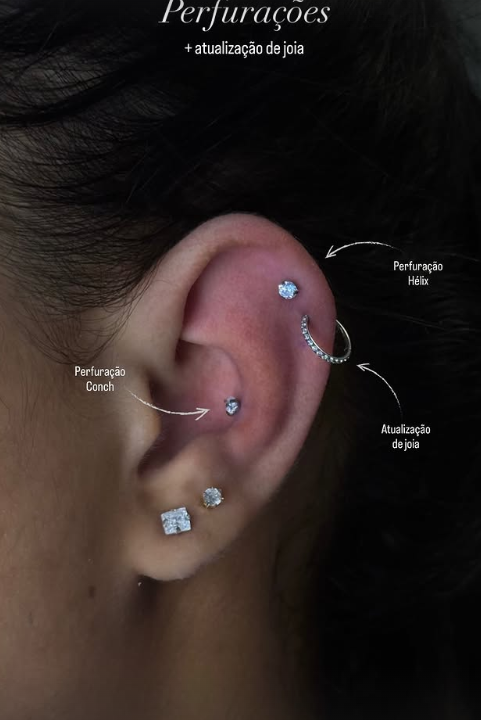 Perfurações hélix e conch